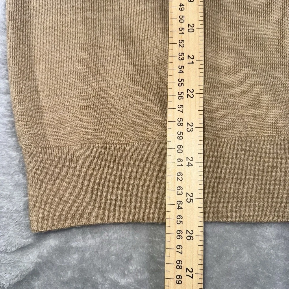 Banana Republic 1/4 Zip Sweater Men's Large Brown Long Sleeve 100% Merino‎ Wool